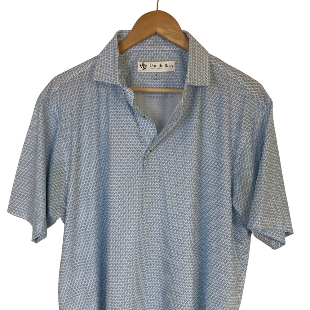 Donald Ross Mens‎ Light Blue Golf Polo Shirt Size Medium Casual Business Sports